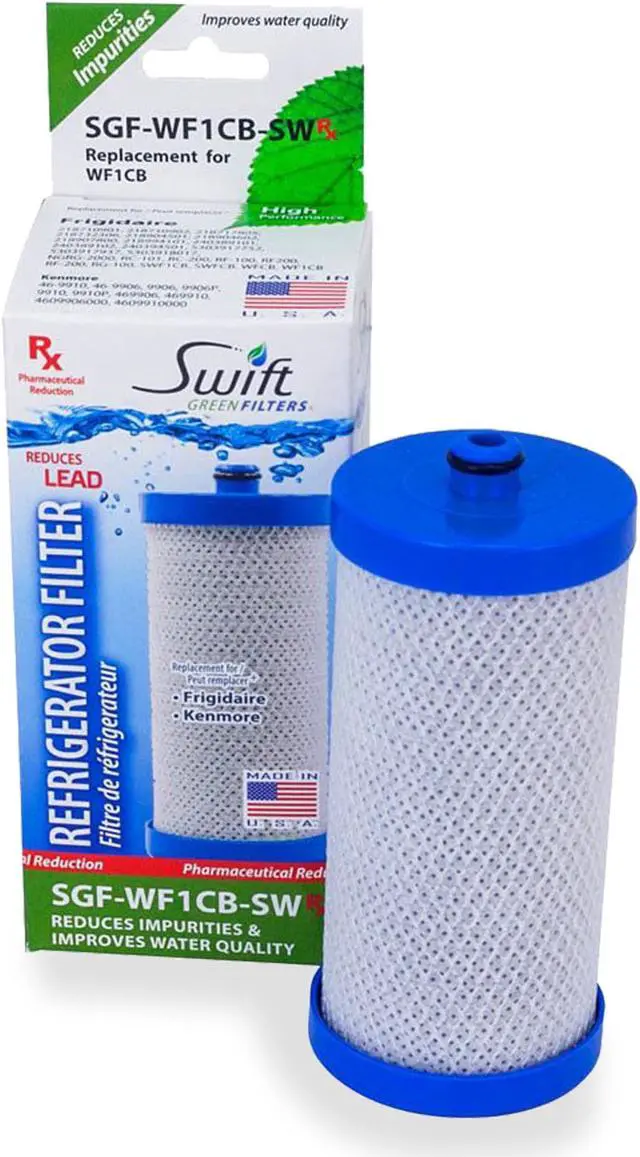 Alt view image 2 of 7 - Swift Green Filters SGF-WF1CB Rx Compatible Pharmaceuticals Refrigerator Water Filter for WFCB, WF1CB, 240394501, NGRG-2000, RF-100, RG-100, 218710901, 218710902, Made in USA