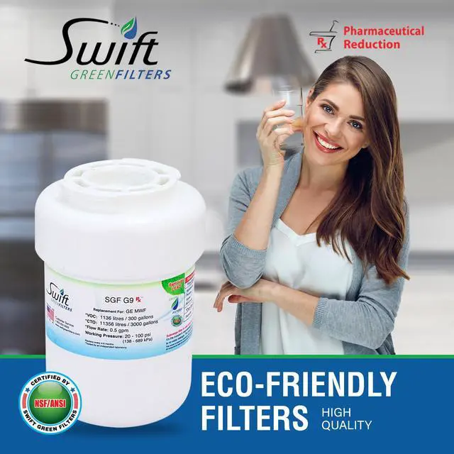 Alt view image 4 of 7 - Swift Green Filters SGF-G9 Rx Compatible Pharmaceuticals Refrigerator Water Filter for MWF, MWFA, WF-287,WF287, 469991, Made in USA
