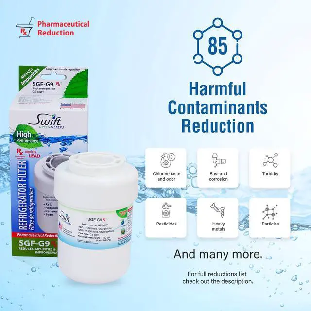 Alt view image 5 of 7 - Swift Green Filters SGF-G9 Rx Compatible Pharmaceuticals Refrigerator Water Filter for MWF, MWFA, WF-287,WF287, 469991, Made in USA