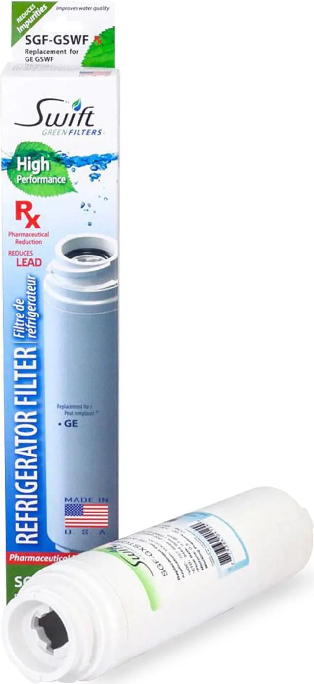 Alt view image 2 of 7 - Swift Green Filters SGF-GSWF Rx Compatible Pharmaceuticals Refrigerator Water Filter for GE GSWF Kenmore 46-9914, EFF-6023A, Made in USA
