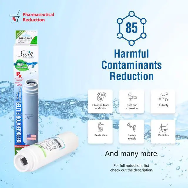 Alt view image 5 of 7 - Swift Green Filters SGF-GSWF Rx Compatible Pharmaceuticals Refrigerator Water Filter for GE GSWF Kenmore 46-9914, EFF-6023A, Made in USA