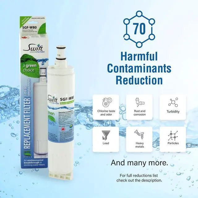 Alt view image 5 of 7 - Swift Green Filters SGF-W80 Compatible Refrigerator Water Filter for 4396508, 4396510, EDR5RXD1, FILTER 5, Made in USA