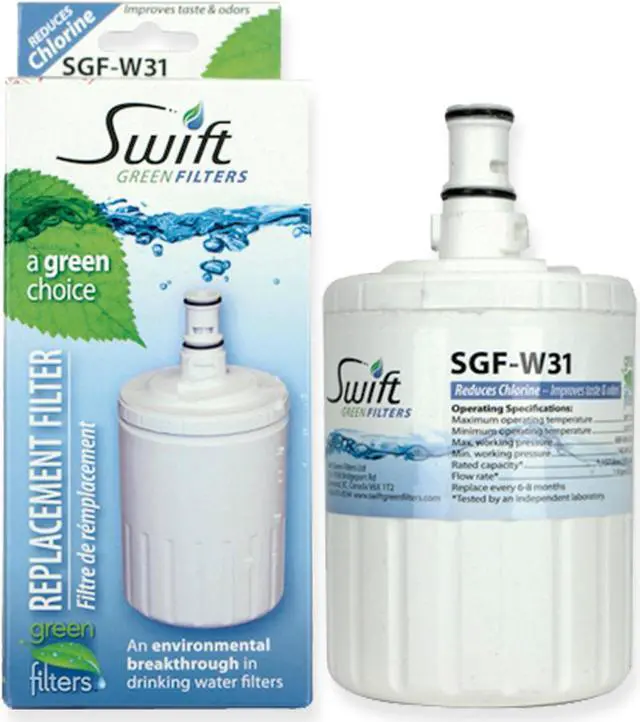 Alt view image 2 of 7 - Swift Green Filters SGF-W31 Compatible Refrigerator Water Filter for Whirlpool EDR8D1 , FILTER 8, 46-9002, 8171413, 8171414, 8171788, NLC200, 2204324, Made in USA