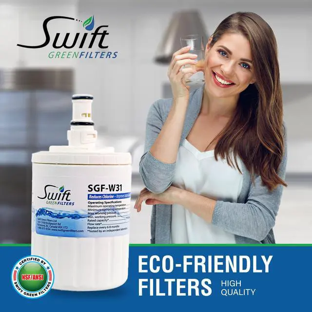 Alt view image 4 of 7 - Swift Green Filters SGF-W31 Compatible Refrigerator Water Filter for Whirlpool EDR8D1 , FILTER 8, 46-9002, 8171413, 8171414, 8171788, NLC200, 2204324, Made in USA