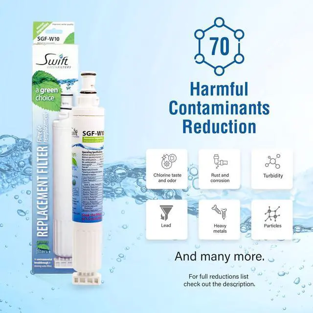 Alt view image 5 of 7 - Swift Green Filters SGF-W10 Compatible Refrigerator Water Filter for 4396701, EDR6D1, FILTER 6, 46-9915, CLCH125, EFF-6001A, Made in USA