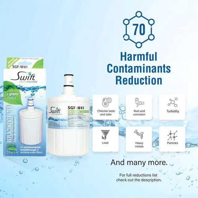 Alt view image 5 of 7 - Swift Green Filters SGF-W41 Compatible Refrigerator Water Filter for EDR8D1, FILTER 8, 46-9002, 8171413, 8171414, 8171788, NLC200, Made in USA