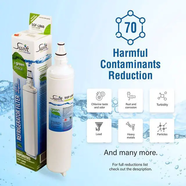 Alt view image 5 of 7 - Swift Green Filters SGF-LB60 Compatible Refrigerator Water Filter for LG 5231JA2006B, LT 600P, 5231JA2006A, EFF-6004A, 46-9990, Made in USA