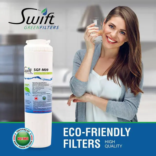 Alt view image 4 of 7 - Swift Green Filters SGF-M9 Compatible Refrigerator Water Filter for UKF8001, EDR4RXD1, FILTER 4, EFF-6007A, 46-9005, 46-9006, CLCH101, Made in USA