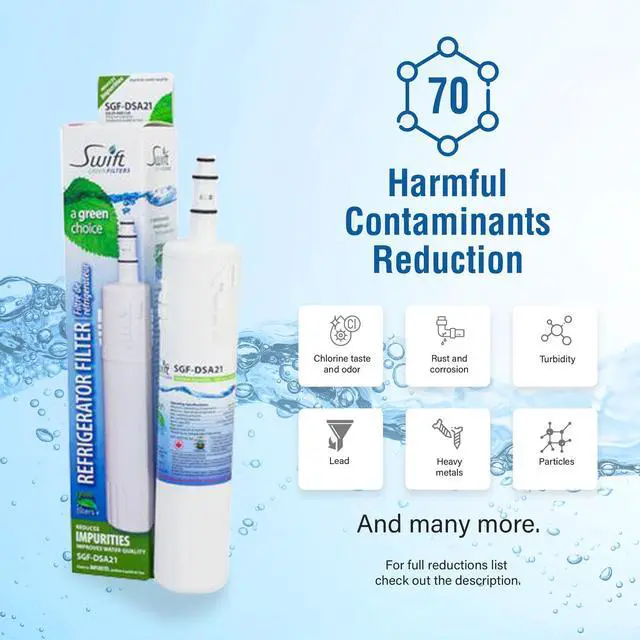 Alt view image 5 of 7 - Swift Green Filters SGF-DSA21 Compatible Refrigerator Water Filter for Samsung DA29-00012A, DA29-00012B, DA61-00159A, EFF-6006A-8, Made in USA