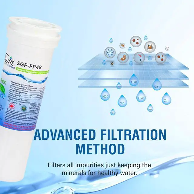 Alt view image 6 of 7 - Swift Green Filters SGF-FP48 Compatible Refrigerator Water Filter for 836848, WF296, EFF6017, 67003662, Made in USA