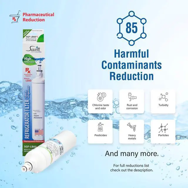 Alt view image 5 of 7 - Swift Green Filters SGF-LB60 Rx Compatible Pharmaceuticals Refrigerator Water Filter for LT600P, 5231JA2006A and 46-9990, Made in USA