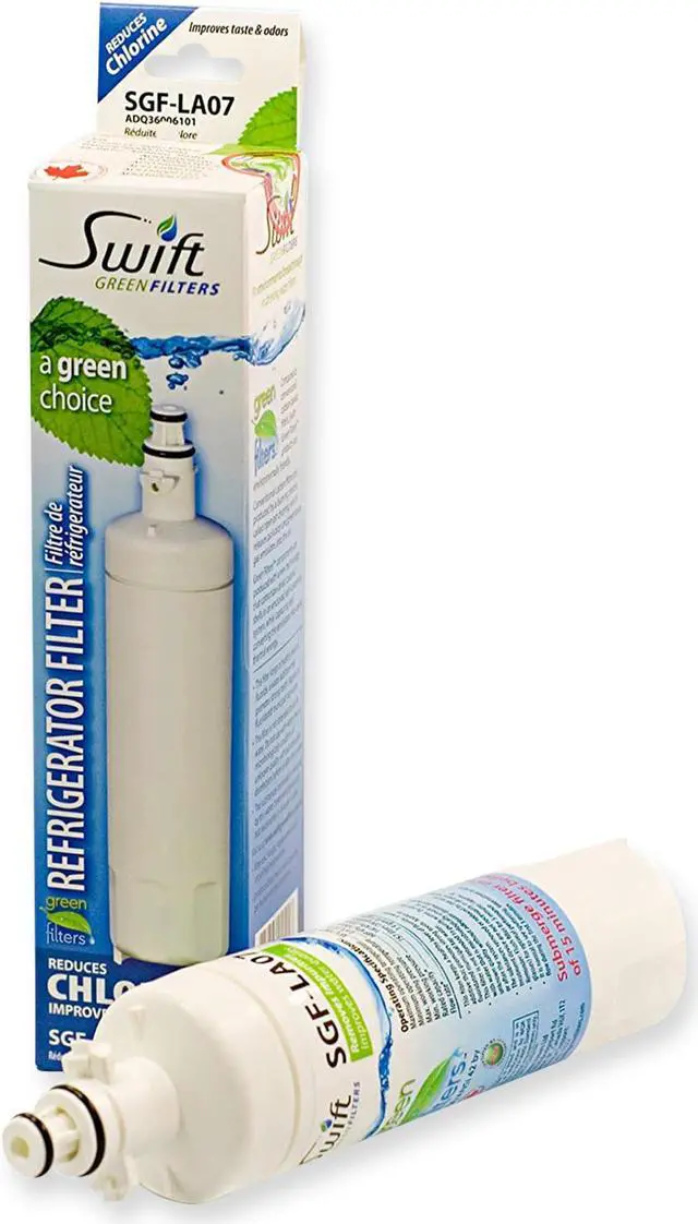Alt view image 2 of 7 - Swift Green Filters SGF-LA07 Compatible Refrigerator Water Filter for LG LT700-P, 46-9690, ADQ36006102, ADQ36006101,EFF-6032A, PH21410, Made in USA