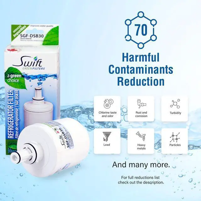 Alt view image 4 of 7 - Swift Green Filters SGF-DSB30 Compatible Refrigerator Water Filter for DA2900003, DA6100159, TADA2900003A, DA2900003AB, DA6100159AB, HAF-CU1, Made in USA
