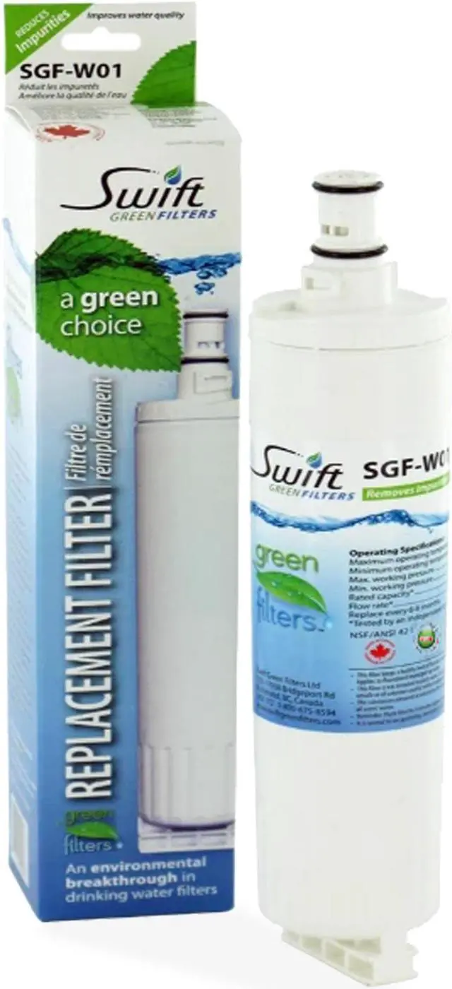 Alt view image 2 of 7 - Swift Green Filters SGF-W01 Compatible Refrigerator Water Filter for 4396508, 4396510, EDR5RXD1, Made in USA