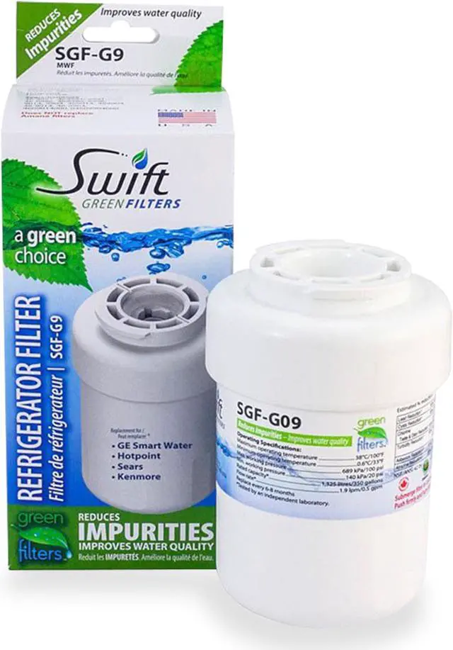 Alt view image 2 of 7 - Swift Green Filters SGF-G9 Compatible Refrigerator Water Filter for MWF, WF287, 46-9991, EFF-6013A, 46-9905, Made in USA