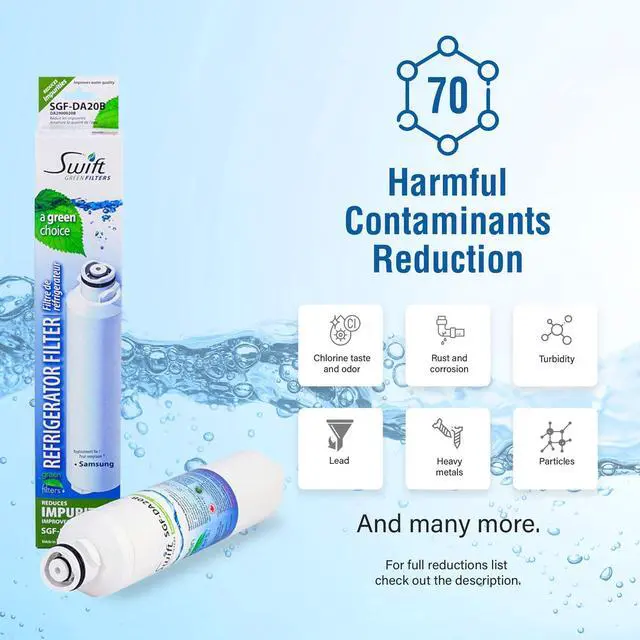 Alt view image 5 of 7 - Swift Green Filters SGF-DA20B Compatible Refrigerator Water Filter for DA29-0020B, DA2900019A, DA2900020A, DA97-08006A-B, DA97-08006B, Made in USA