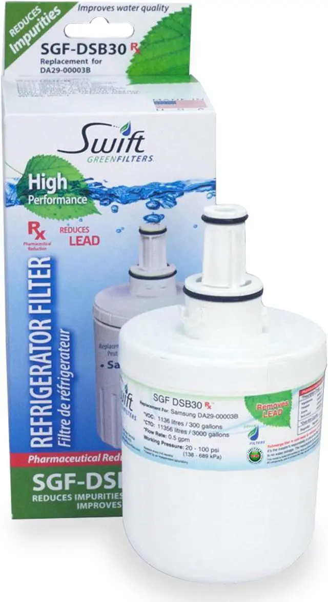 Alt view image 2 of 7 - Swift Green Filters SGF-DSB30 Rx Compatible for DA2900003,DA6100159,DA2900003AB,DA6100159AB,HAF-CU1 Pharmaceuticals Refrigerator water Filter (2 Pack),Made in USA
