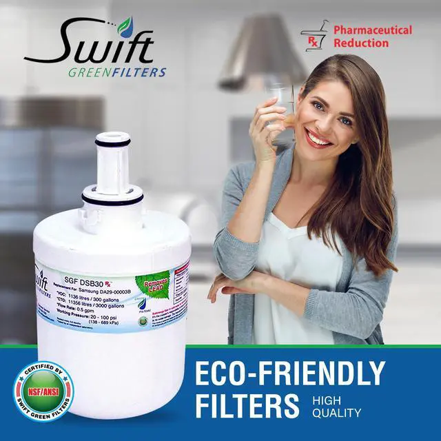 Alt view image 4 of 7 - Swift Green Filters SGF-DSB30 Rx Compatible for DA2900003,DA6100159,DA2900003AB,DA6100159AB,HAF-CU1 Pharmaceuticals Refrigerator water Filter (2 Pack),Made in USA