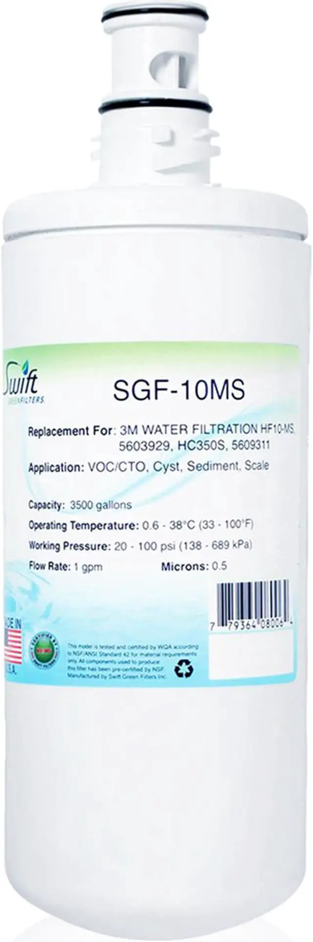 Alt view image 2 of 6 - Swift Green Filters SGF-10MS Compatible Commercial Water Filter for HF10-MS, 5603929, HC350S, 5609311, Made in USA