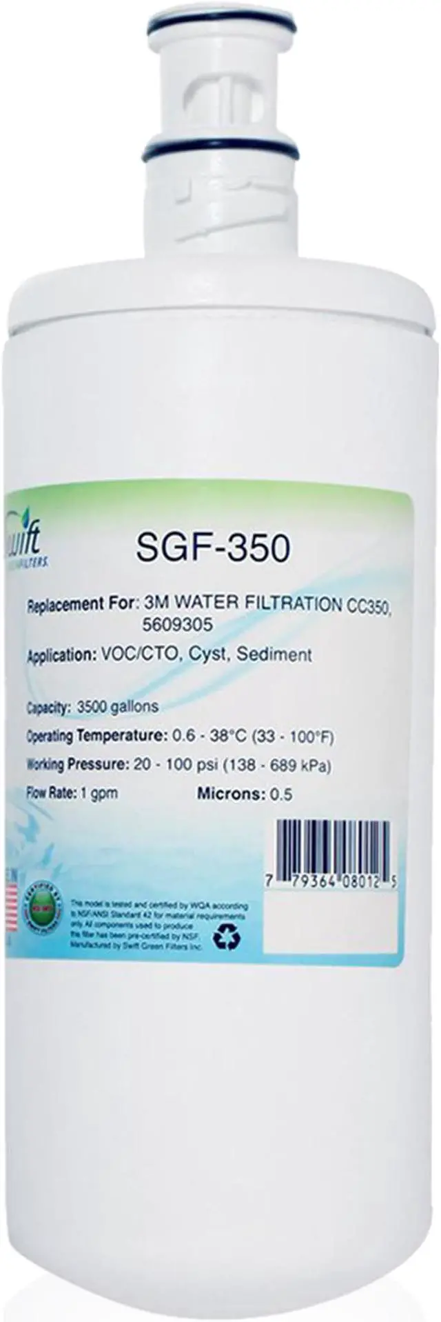 Alt view image 2 of 6 - Swift Green Filters SGF-350 Compatible Commercial Water Filter for CC350, 5609305, CC351, 5609313.