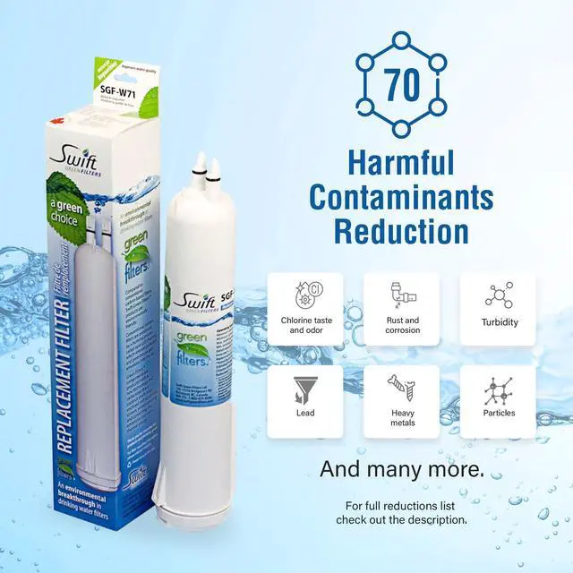 Alt view image 2 of 7 - Swift Green Filters SGF-W71 Compatible Refrigerator Water Filter for 4396841, 4396710, EDR3RXD1, EFF-6016A, EFF-6008A, EDR3RXD1, Made in USA (3 Pack)