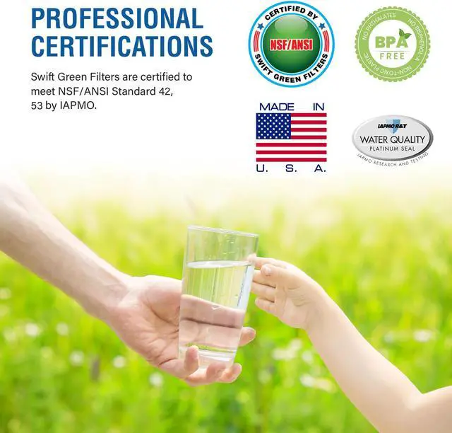 Alt view image 5 of 7 - Swift Green Filters SGF-W84 Compatible Refrigerator Water Filter for 4396841, 4396710, EDR3RXD1, EFF-6016A, EFF-6008A, EDR3RXD1, Made in USA (3 Pack)