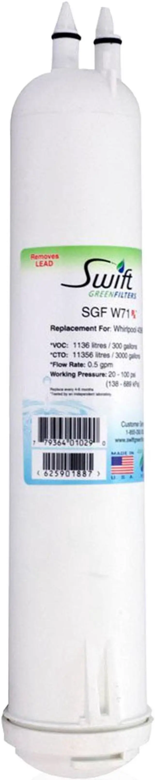 Main image of Swift Green Filters SGF-W71 Rx Compatible Pharmaceuticals Refrigerator Water Filter for 4396841, 4396710, EDR3RXD1, EFF-6016A, EFF-6008A, EDR3RXD1, Made in USA