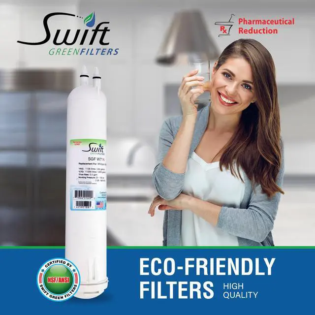 Alt view image 2 of 6 - Swift Green Filters SGF-W71 Rx Compatible Pharmaceuticals Refrigerator Water Filter for 4396841, 4396710, EDR3RXD1, EFF-6016A, EFF-6008A, EDR3RXD1, Made in USA