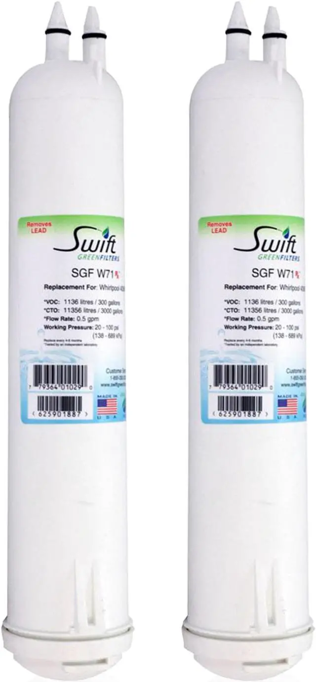 Main image of SGF-W71 Rx Compatible Pharmaceuticals Refrigerator Water Filter for 4396841, 4396710, EDR3RXD1, EFF-6016A, EFF-6008A, EDR3RXD1, Made in USA (2 Pack)