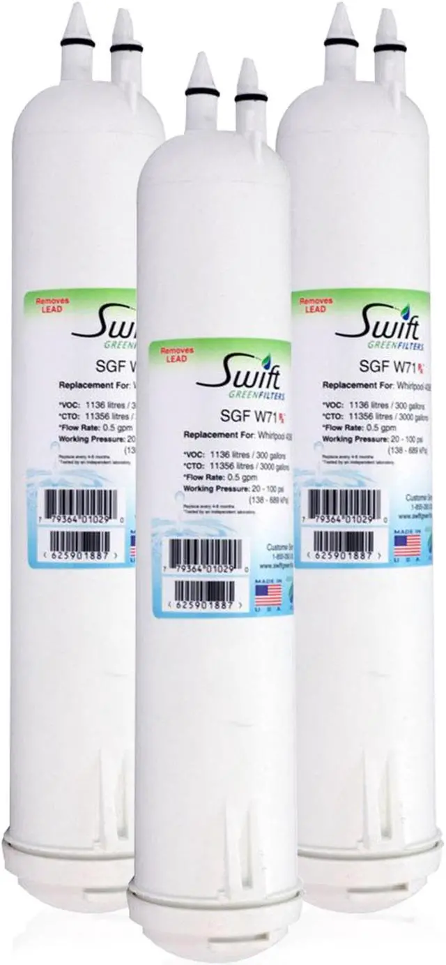 Main image of SGF-W71 Rx Compatible Pharmaceuticals Refrigerator Water Filter for 4396841, 4396710, EDR3RXD1, EFF-6016A, EFF-6008A, EDR3RXD1, Made in USA ( 3 Pack)