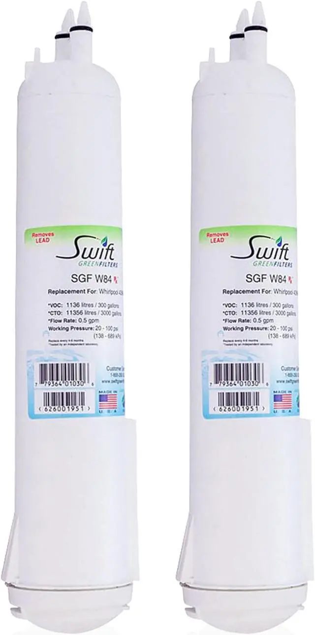 Main image of Swift Green Filters SGF-W84 Rx Compatible Pharmaceuticals Refrigerator Water Filter for 4396841, 4396710, EDR3RXD1, EFF-6016A, EFF-6008A, EDR3RXD1, Made in USA (2 Pack)