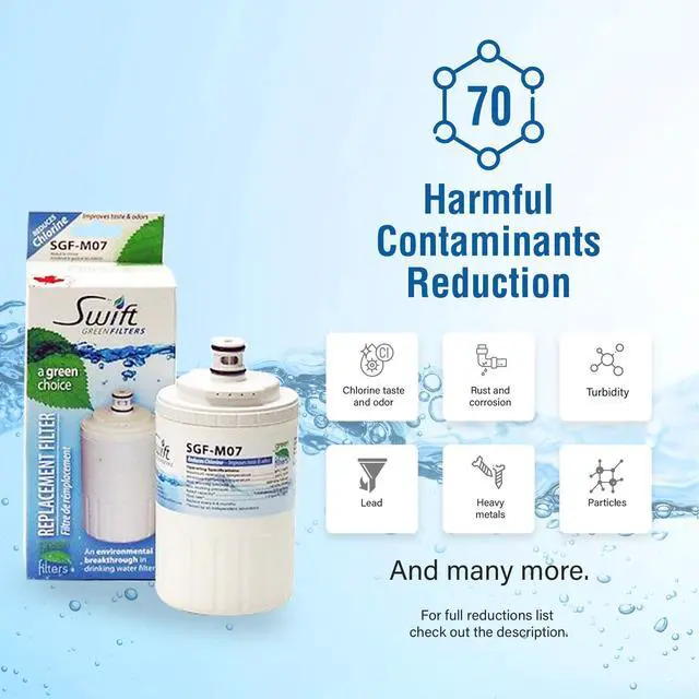 Alt view image 3 of 7 - Swift Green Filters SGF-M07 Compatible Refrigerator Water Filter for UKF7003, UKF7001, EDR7D1, Filter 7, Made in USA (1 Pack)