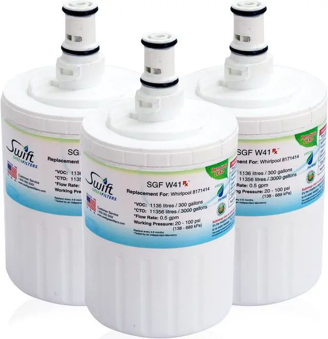 Main image of Swift Green Filters SGF-W41 Rx Compatible Pharmaceuticals Refrigerator Water Filter for EDR8D1, FILTER 8, 46-9002, 8171413, 8171414 Made in USA (3 Pack).