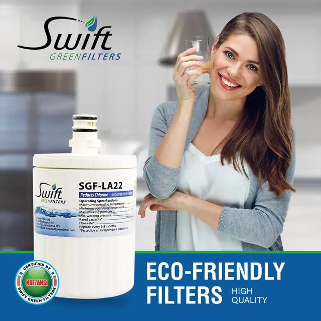 Alt view image 7 of 7 - Swift Green Filters SGF-LA22 Compatible Refrigerator Water Filter for LT500P, 5231JA2002A, 46-9890, EFF-6005A, Made in USA (3 Pack).