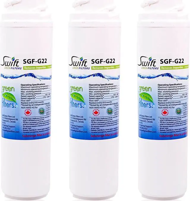 Main image of Swift Green Filters SGF-GSWF Compatible Refrigerator Water Filter for GE GSWF Kenmore 46-9914, EFF-6023A, Made in USA (3 Pack).