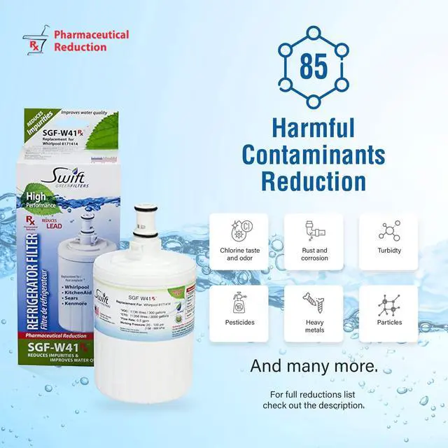 Alt view image 4 of 7 - Swift Green Filters SGF-W41 Rx Compatible Pharmaceuticals Refrigerator Water Filter for EDR8D1, FILTER 8, 46-9002, 8171413, 8171414, NLC200, Made in USA