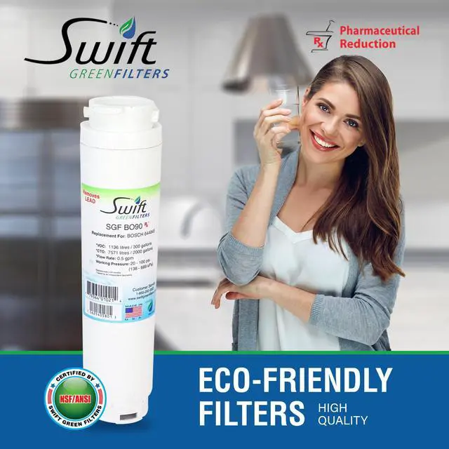 Alt view image 3 of 7 - Swift Green Filters SGF-BO90 Rx Compatible Pharmaceuticals Refrigerator Water Filter for 644845, BORPLFTR10 and EFF-6025A, Made in USA