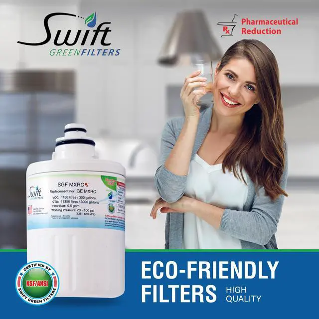 Alt view image 3 of 7 - Swift Green Filters SGF-MXRC Rx Compatible Pharmaceuticals Refrigerator Water Filter for FXRC, MXRC, FXRT, 469905, Made in USA