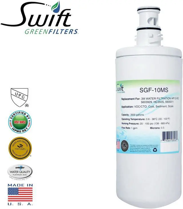 Main image of Swift Green Filters SGF-10MS Compatible Commercial Water Filter for HF10-MS, 5603929, HC350S, 5609311, Made in USA