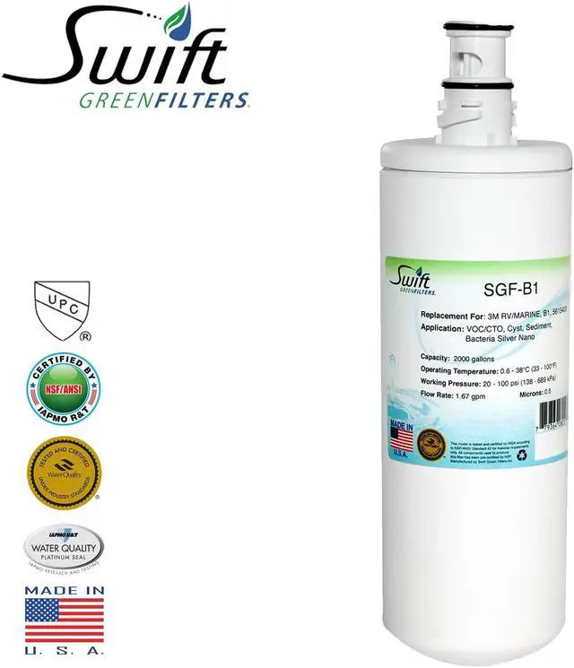 Main image of Swift Green Filters SGF-B1 Compatible Commercial Water Filter for 3M/RV MARINE,  B1, 5615409 , Made in USA