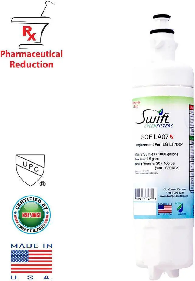 Alt view image 3 of 7 - Swift Green Replacement for LG LT700P Refrigerator Filter