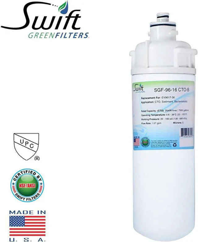 Main image of Swift Green Filters SGF-96-16 CTO-B Compatible Commercial Water Filter for EV9617-36, Made in USA