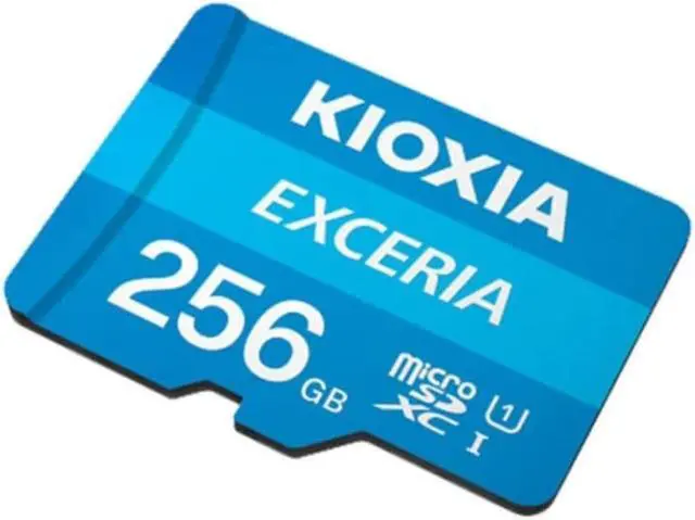 Alt view image 3 of 7 - Kioxia 256GB microSD Exceria Flash Memory Card w/Adapter U1 R100 C10 Full HD High Read Speed 100MB/s LMEX1L256GG2