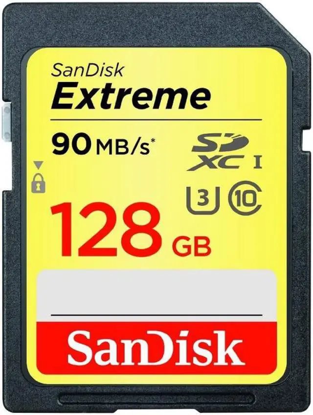 Main image of SanDisk 128GB Extreme SDXC UHS-I/U3 Class 10 Memory Card, Speed Up to 90MB/s (SDXVF-128G-G46)