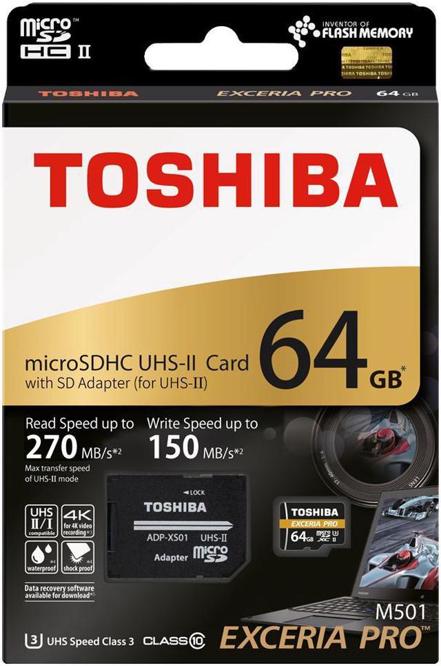 Toshiba 64GB 64G EXCERIA Pro M501 with SD Adapter microSDXC UHS-I