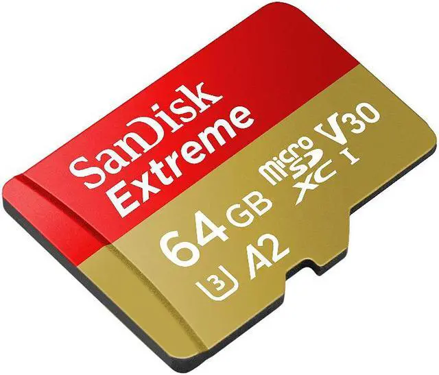 Alt view image 2 of 4 - SanDisk 64GB Extreme microSDXC V30 A2 UHS-I/U3 CL10 TF Memory Card with Adapter, Speed Up to 160MB/s 60W SDSQXA2-064G