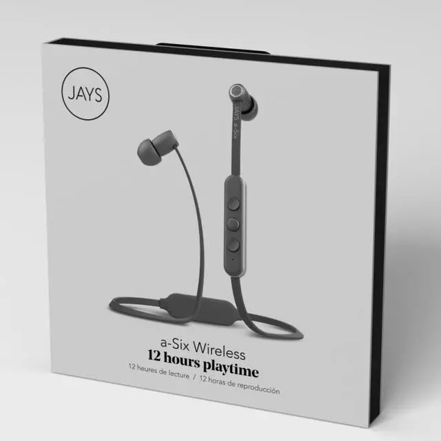 Alt view image 2 of 2 - JAYS a-Six Wireless In-Ear Headphones T00211 for Android Samsung Galaxy Note 9 S9 LG V20 Sony Xperia ZX3