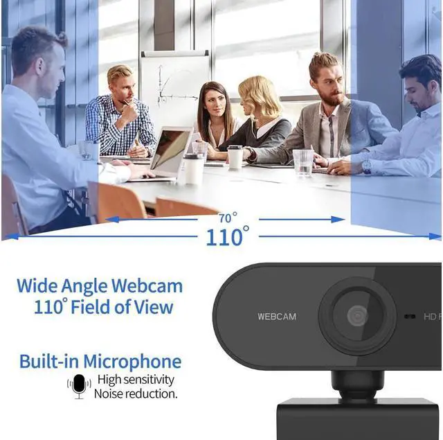 Alt view image 4 of 6 - HD Webcam 1080P 2MP with built-in microphone, USB Plug and Play, No driver needed, Support Windows, Mac, Linux and More