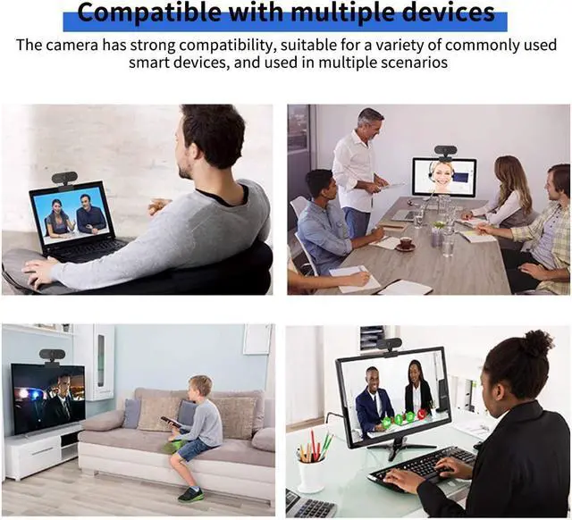 Alt view image 6 of 6 - HD Webcam 1080P 2MP with built-in microphone, USB Plug and Play, No driver needed, Support Windows, Mac, Linux and More