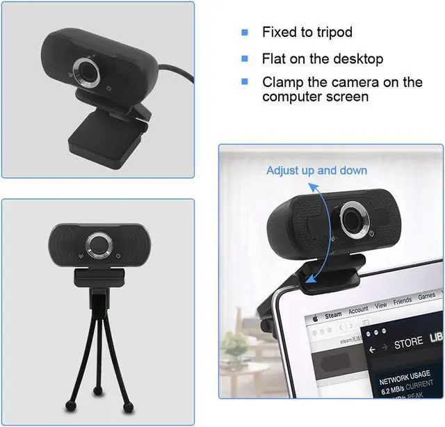 Alt view image 6 of 6 - HD Webcam 1080P with built-in microphone, USB Plug and Play, No software installation needed, Support Windows & Mac